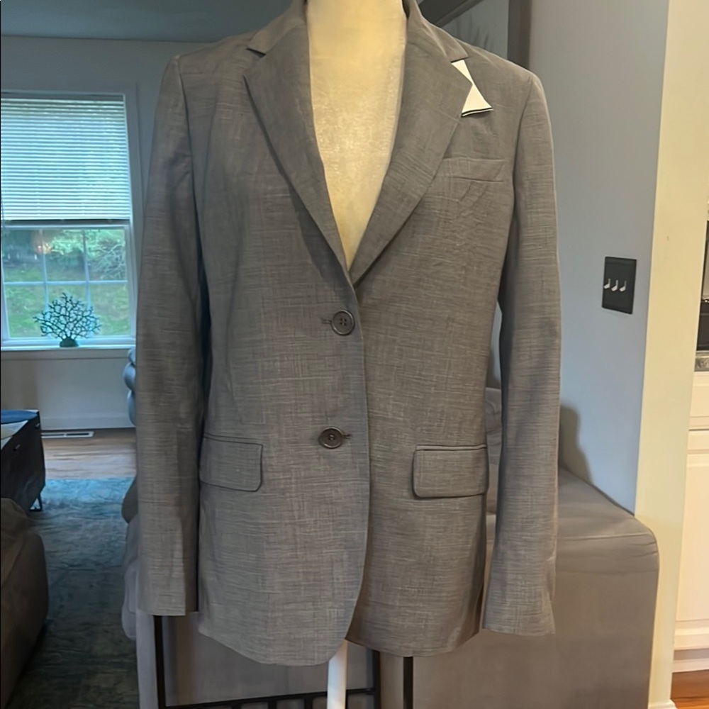 Talbots Light Gray Two-Button Blazer